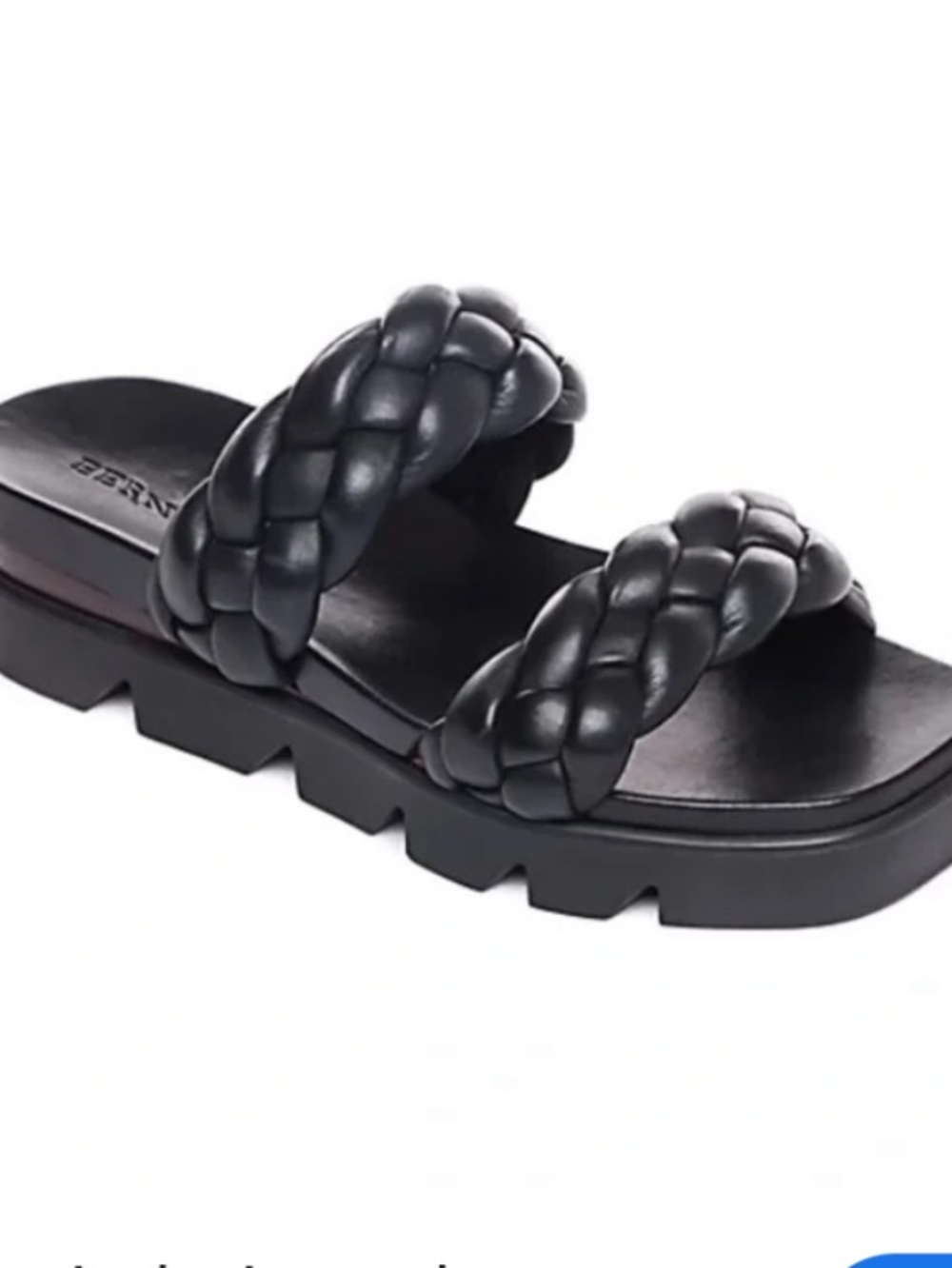 Bernardo leather braided slide sandals size 8 black
